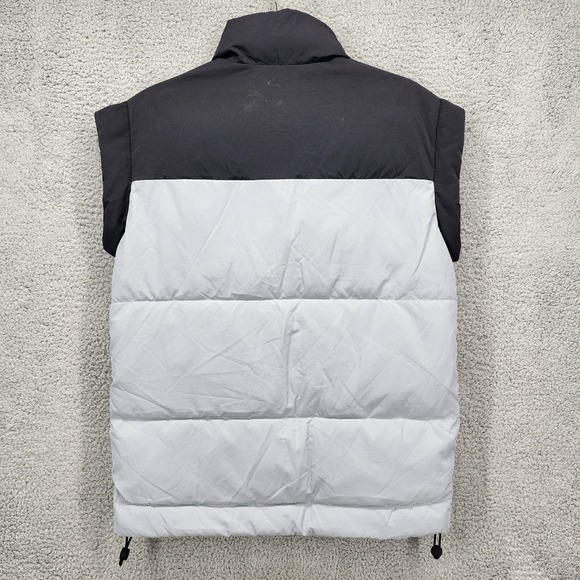 EVERLANE Colorblock Puffer Vest Black Light Gray Sleeveless Stand Collar XXS - Picture 4 of 14
